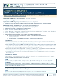 Document preview: Form AG-03362 Minnesota Beginning Farmer Tax Credit-Asset Owner Application - Minnesota, 2023
