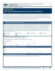 Form AG-03362 Minnesota Beginning Farmer Tax Credit-Asset Owner Application - Minnesota, Page 3