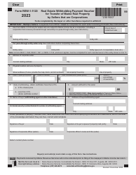 Document preview: Form REW-1-1120 Real Estate Withholding Payment Voucher for Transfer of Maine Real Property by Sellers That Are Corporations - Maine