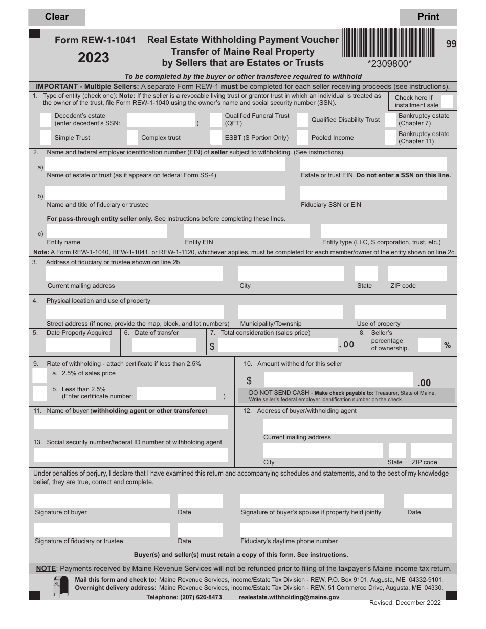 Form REW11041 2023 Fill Out, Sign Online and Download Fillable
