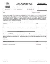 Document preview: Form TRS021 Claim and Verification of Unused Sick Leave Credit - Alaska