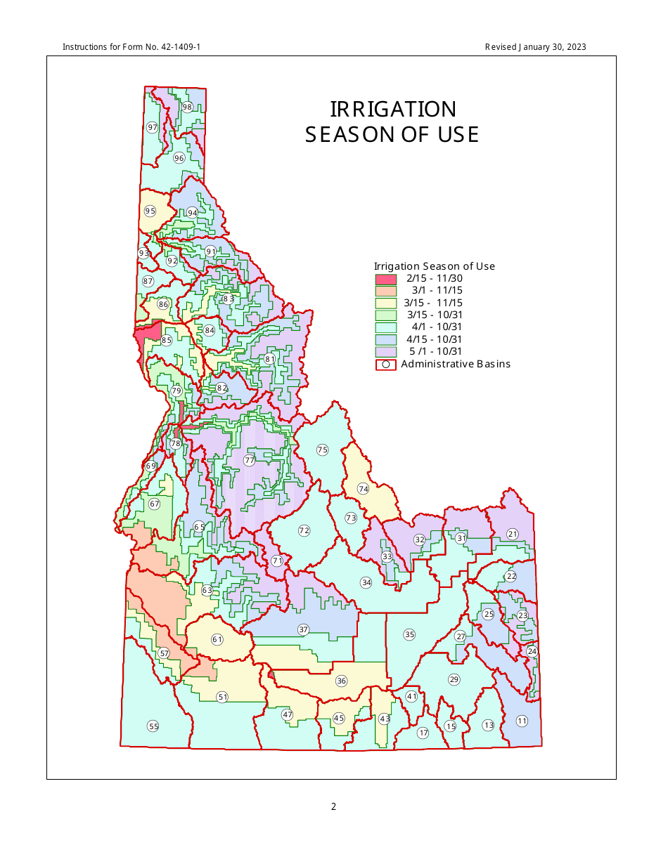 Instructions for Form 42-1409-1 Notice of Claim to a Water Right Acquired Under State Law - Bear River Basin Adjudication (Brba) - Idaho, Page 12