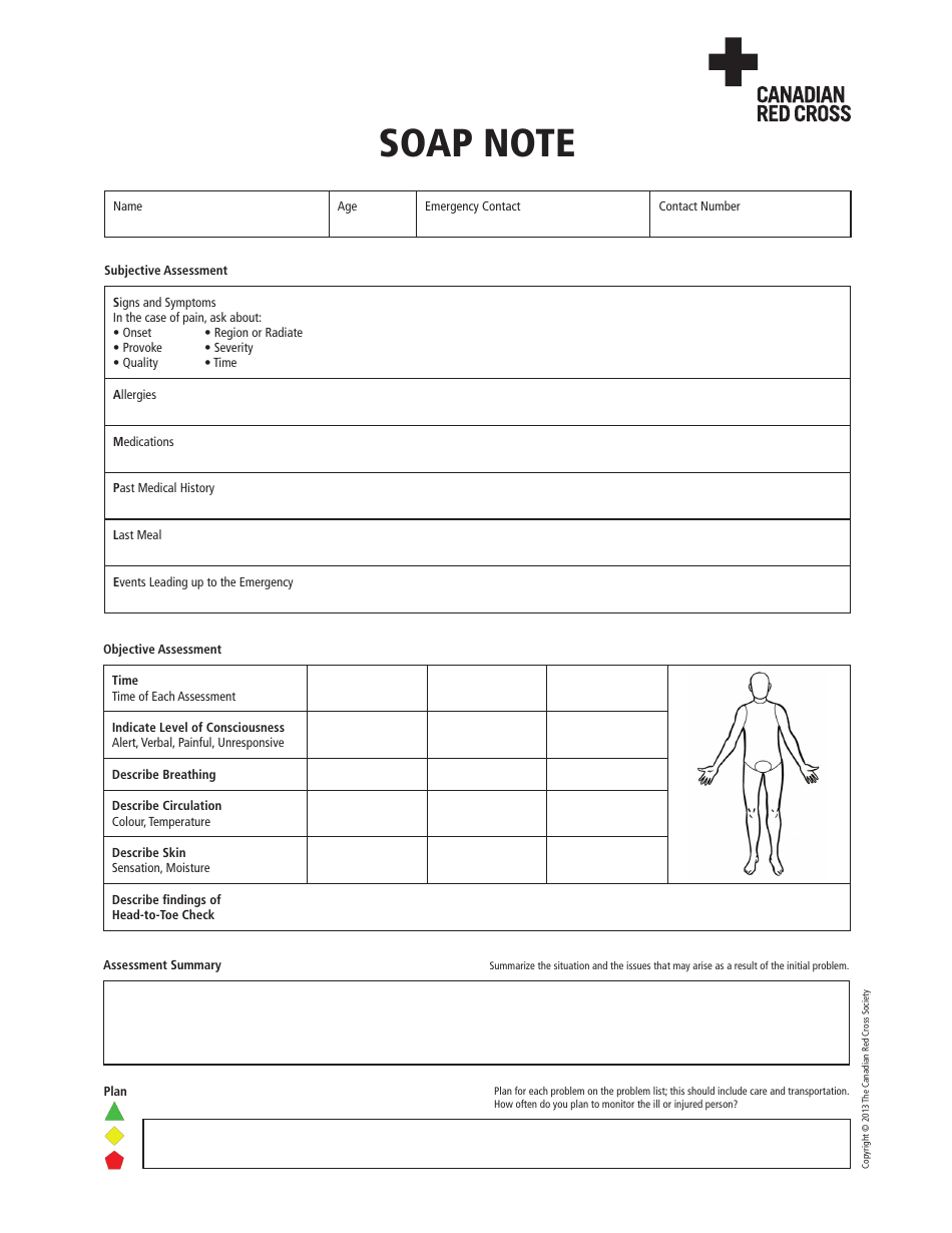 Soap Note Template - Canadian Red Cross Download Printable Pdf In Soap Report Template