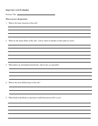 Document preview: Supervisors Job Evaluation Template