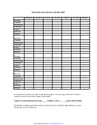 &quot;Monthly Blood Sugar Record Template&quot;