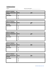 Document preview: Employment History Template