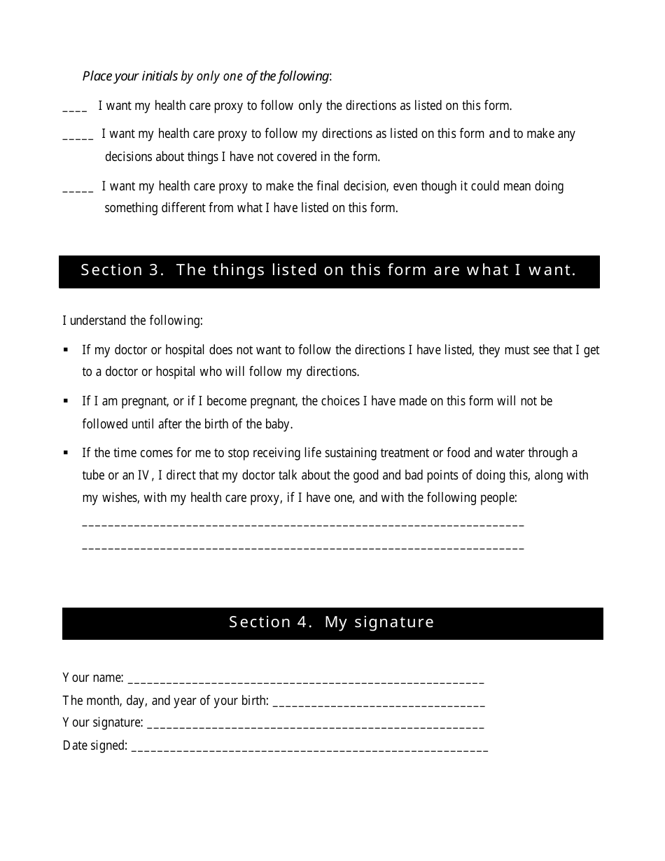 Advance Directive for Health Care (Living Will and Health Care Proxy) - Alabama, Page 4