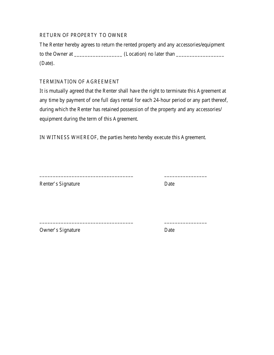 Rental Agreement (Generic) Template, Page 3