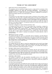 Rooming House Agreement Form - South Australia, Australia, Page 2