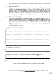 Rooming House Agreement Form - South Australia, Australia, Page 3