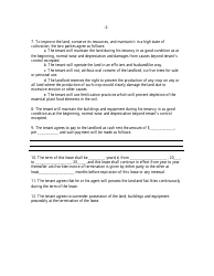 Farm Land, Buildings and Equipment Cash Lease Form, Page 2