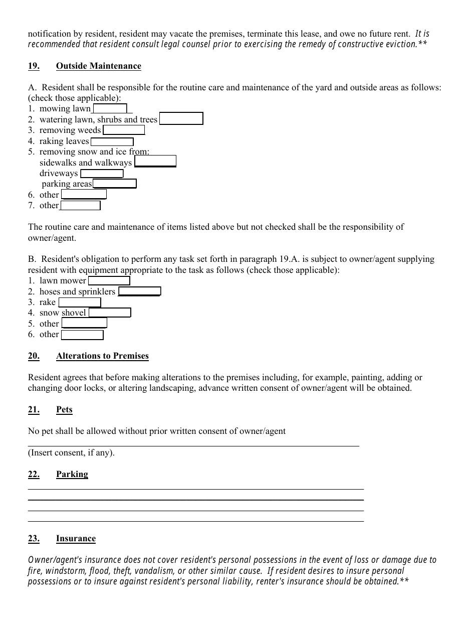 Monthly Lease Agreement Form - Colorado, Page 6
