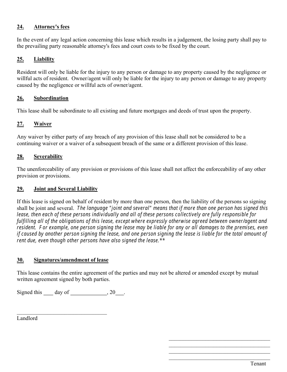 Monthly Lease Agreement Form - Colorado, Page 7