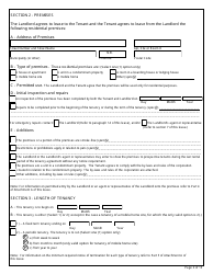 Form 6 &quot;Residential Lease (Standard Form of Lease)&quot; - New Brunswick, Canada, Page 2
