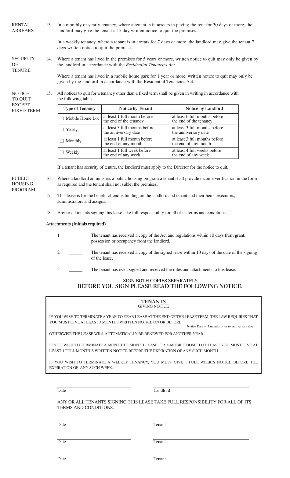 Standard Form of Lease, Page 3