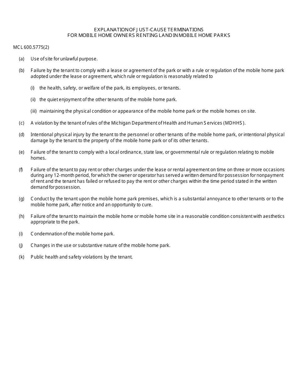 Form DC100D Demand for Possession Termination of Tenancy - Michigan, Page 3