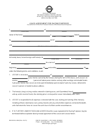 Document preview: Form MGCB-RAL-4064 Lease Agreement for Racing Purposes - Michigan