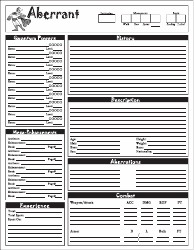 Aberrant Character Sheet, Page 2