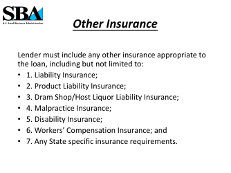 Insurance Requirements for SBA Loans, Page 12
