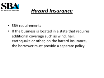 Insurance Requirements for SBA Loans, Page 2