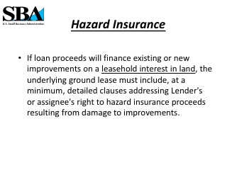 Insurance Requirements for SBA Loans, Page 3