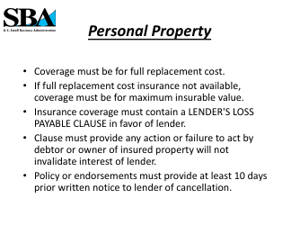 Insurance Requirements for SBA Loans, Page 5