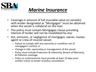 Insurance Requirements for SBA Loans, Page 7