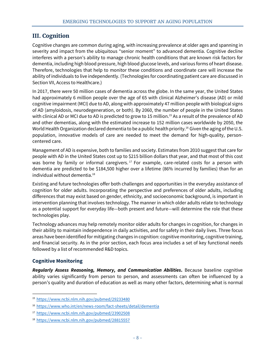 Emerging Technologies to Support an Aging Population, Page 16