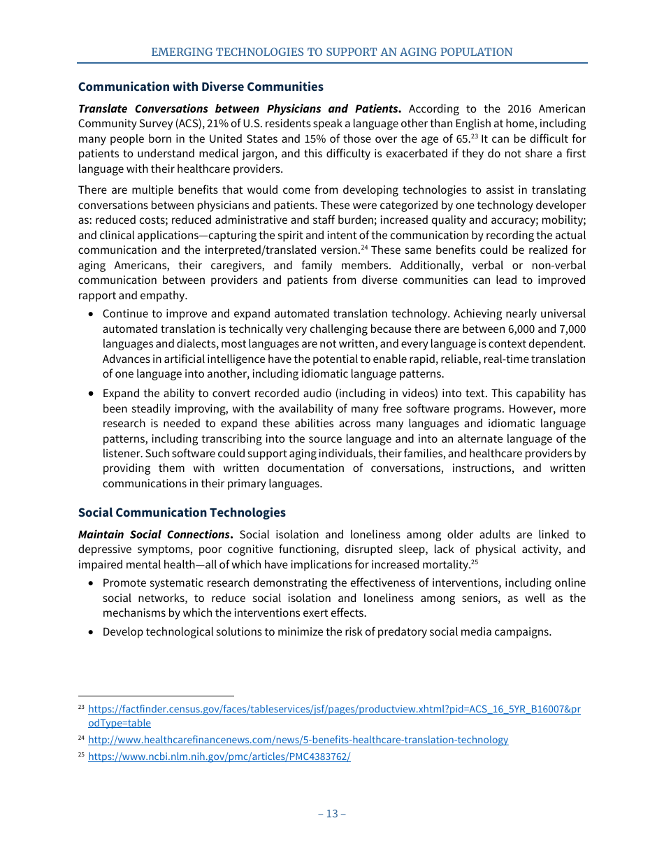Emerging Technologies to Support an Aging Population, Page 21