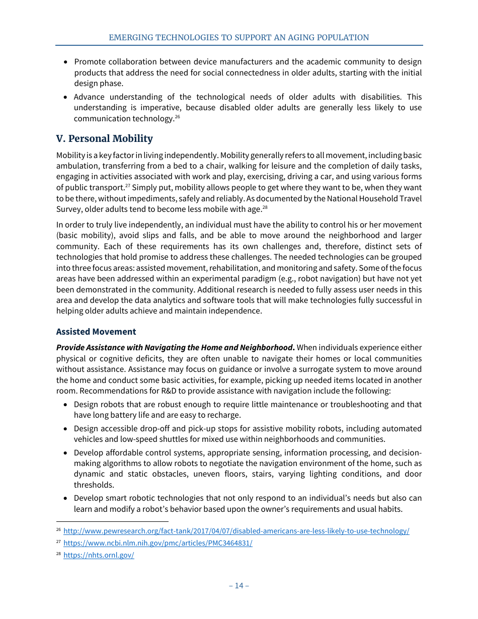 Emerging Technologies to Support an Aging Population, Page 22