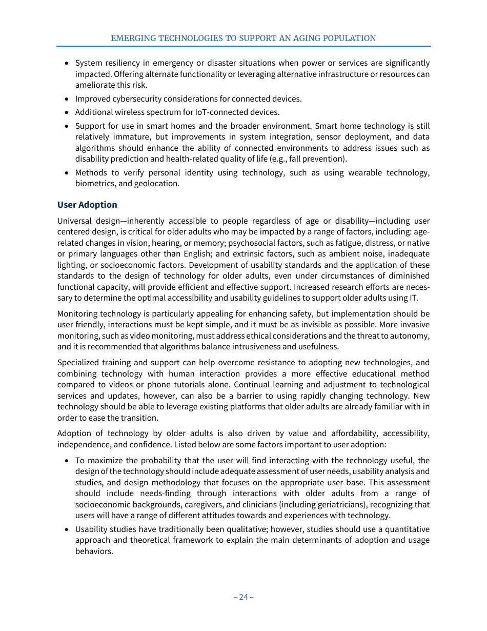 Emerging Technologies to Support an Aging Population, Page 32