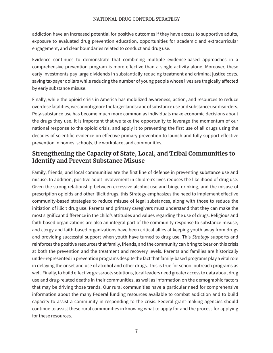 National Drug Control Strategy, Page 10