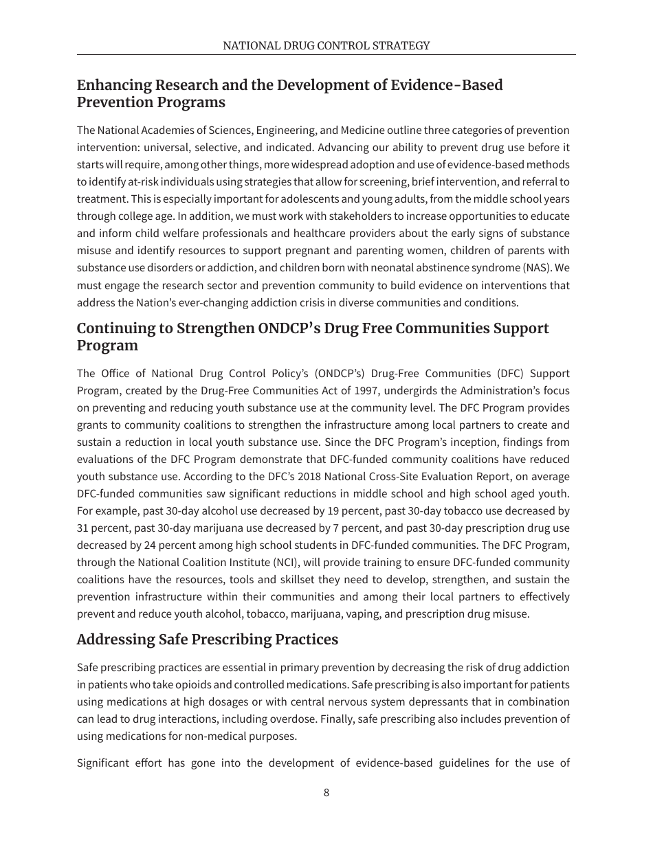 National Drug Control Strategy, Page 11