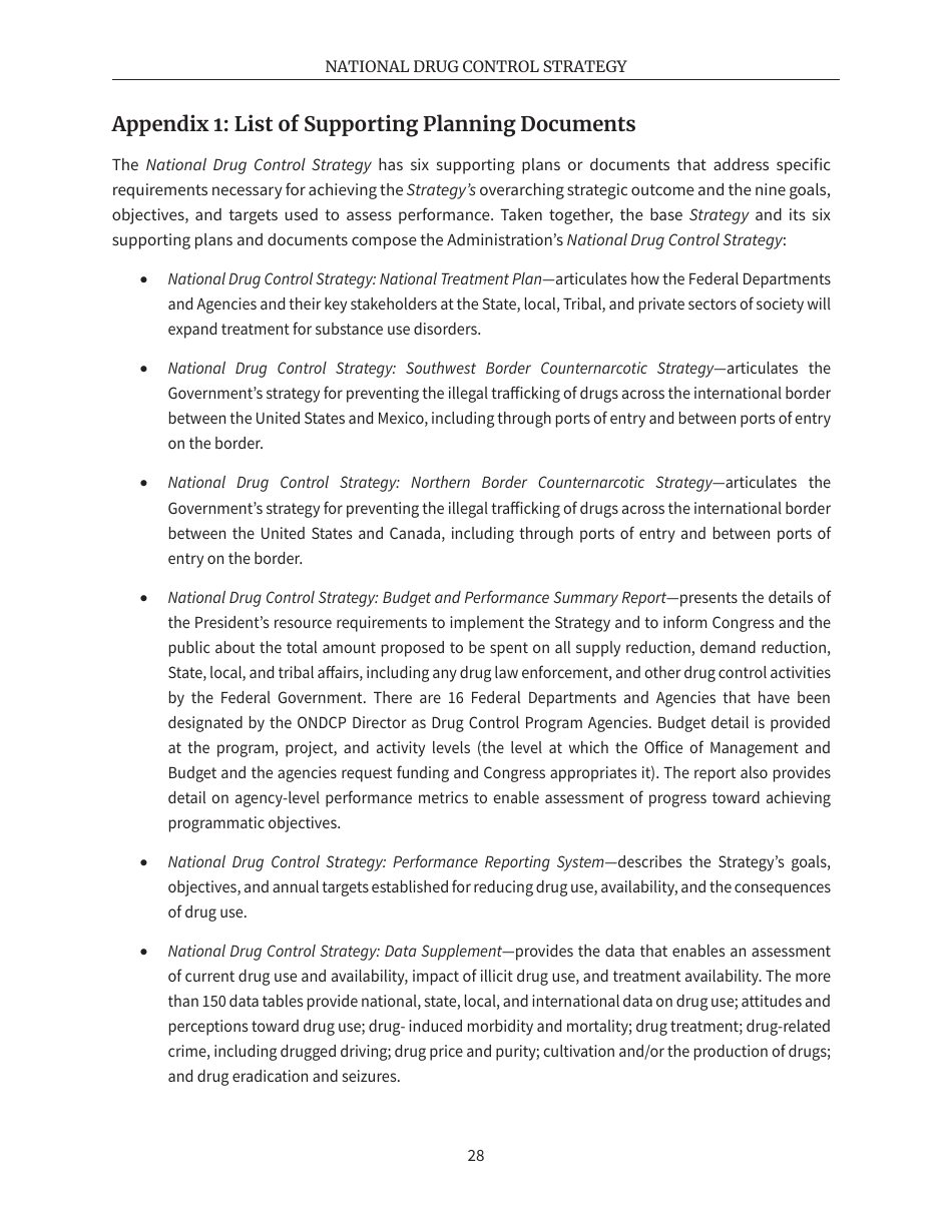 National Drug Control Strategy, Page 31