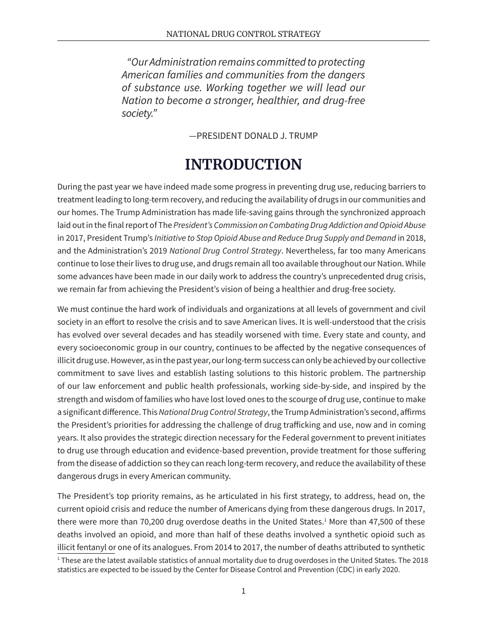 National Drug Control Strategy, Page 4