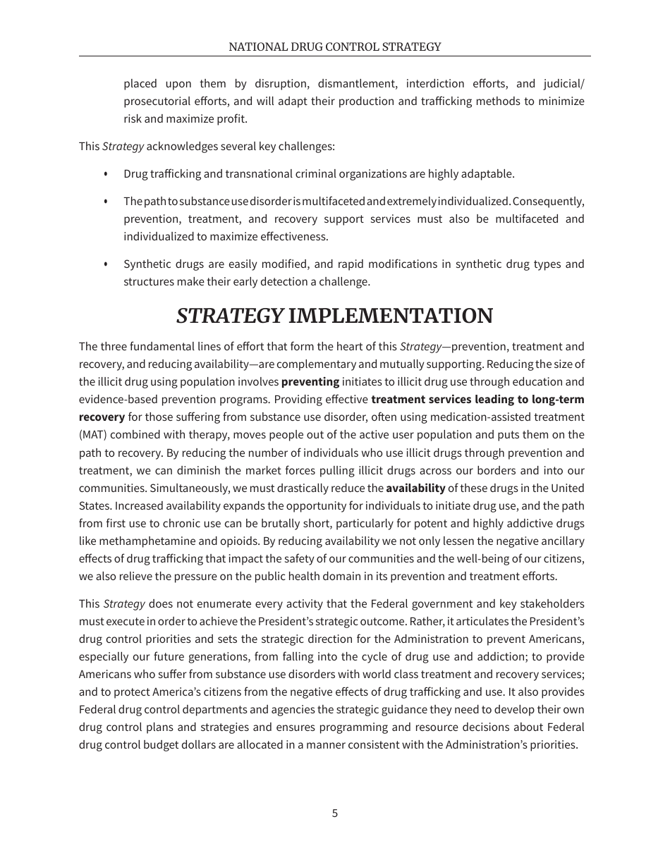 National Drug Control Strategy, Page 8