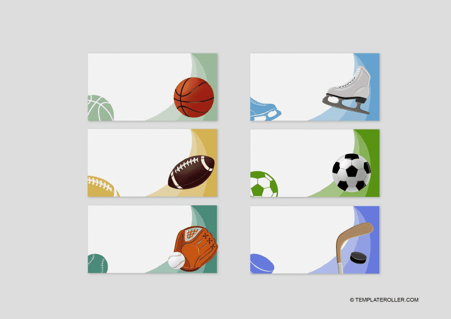 Sports Tag Template with Grey Design