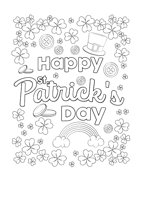 St. Patrick's Day Coloring Page - Happy Holiday