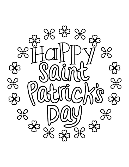 St. Patrick's Day Coloring Page - Circle