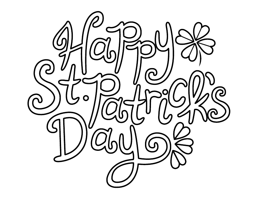 St. Patrick's Day Coloring Page - Beautiful Inscription
