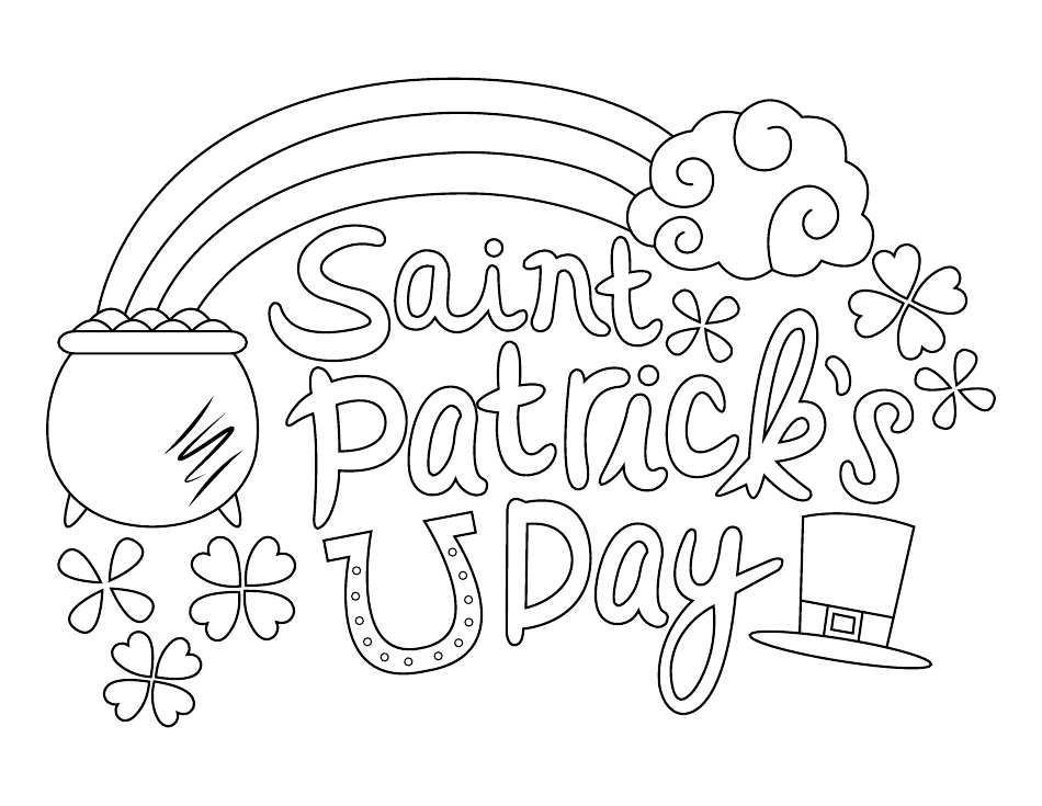 St. Patrick's Day Coloring Page - Luck to You Download Printable PDF ...