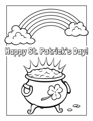 Document preview: St. Patrick's Day Coloring Page - Happy Saint Patrick's Day