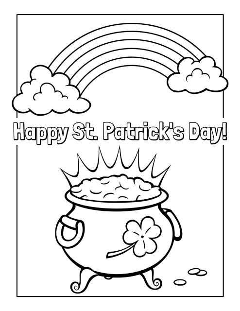 St. Patrick's Day Coloring Page - Happy Saint Patrick's Day
