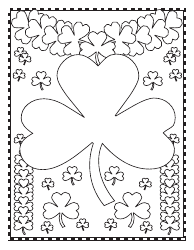 Document preview: St. Patrick's Day Coloring Page - Big Shamrock