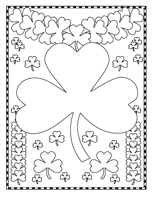 St. Patrick's Day Coloring Page of a Big Shamrock