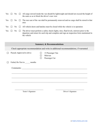 Road Test Score Sheet Template, Page 3