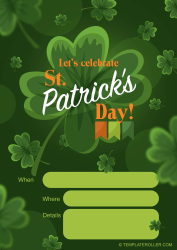 Document preview: St. Patrick's Day Invitation Template - Shamrock