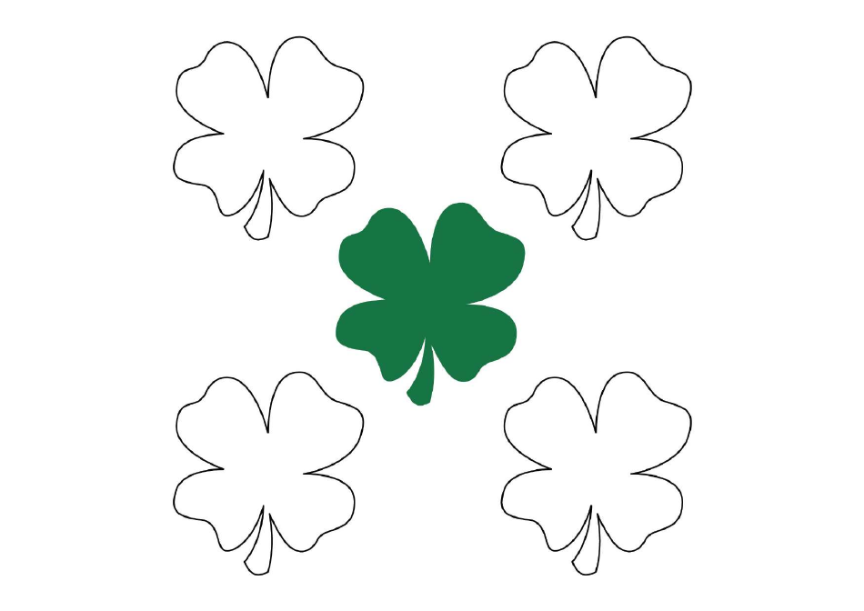 Shamrock Template Five Shamrocks Download Printable PDF Templateroller