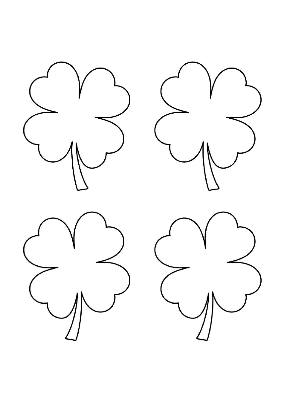 Shamrock Template - An image preview displaying a four-leaf clover-shaped template with four white shamrocks laid out symmetrically.