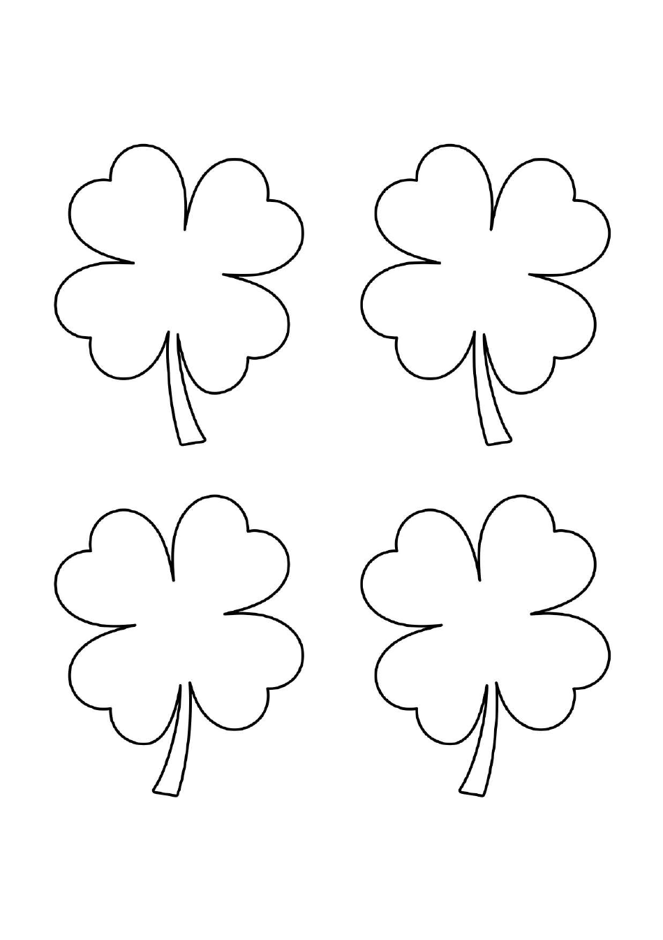 Shamrock Template - Four White Shamrocks Download Printable PDF ...